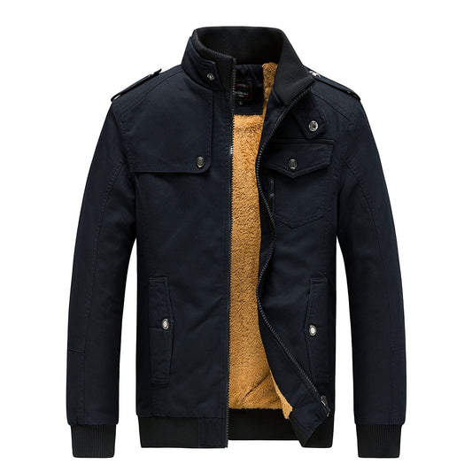 Fleece-lined Thickened Slim Fit Coat