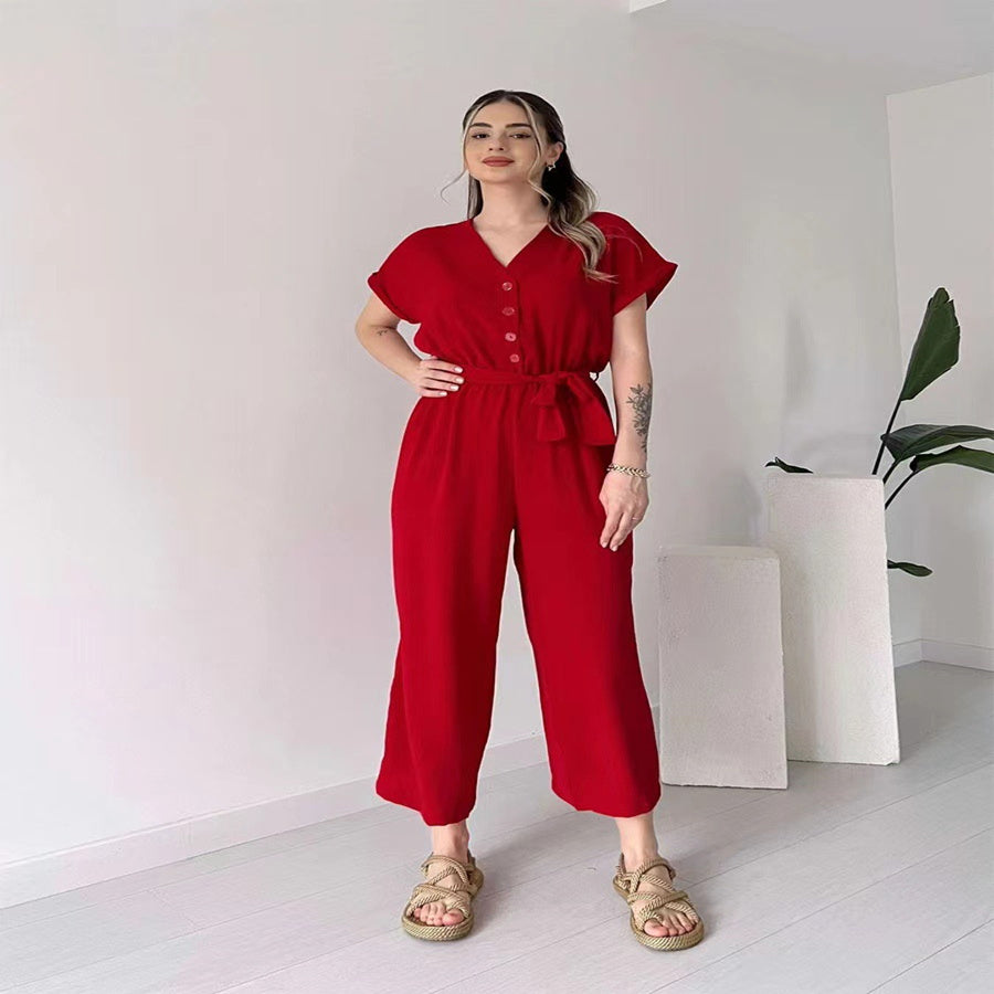 V-neck Jumpsuit