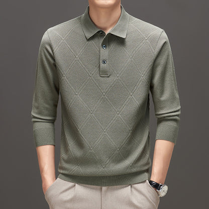 Polo Collar Long Sleeve Sweater