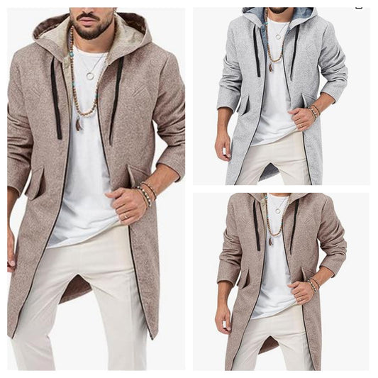 Single Zipper Cardigan Woolen Coat